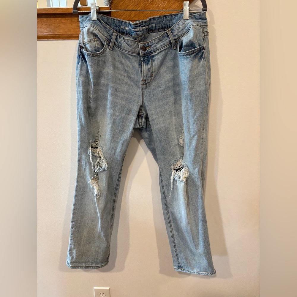 Old Navy Boyfriend Skinny Distressed Light Blue Women's Jeans